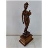 Image 2 : Vintage Hand Carved Indian Woman-18.5"Tallx4.25" Wide-from Banglagore,made from Rosewood