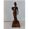 Image 4 : Vintage Hand Carved Indian Woman-18.5"Tallx4.25" Wide-from Banglagore,made from Rosewood