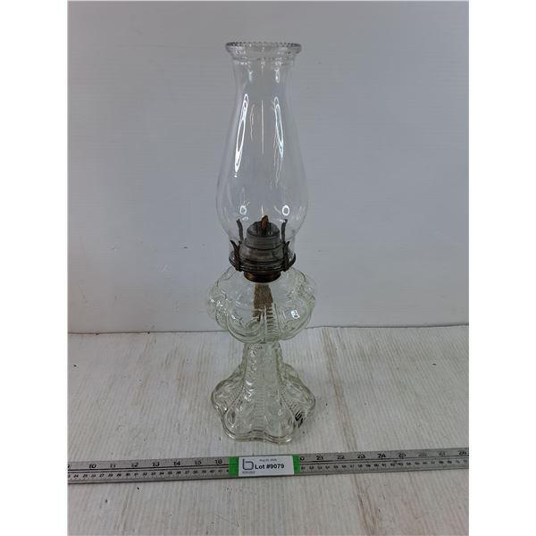 Vintage Clear Glass Oil Lamp