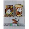 Image 1 : (2) Vintage Ceramic Decorative Owl Wall Clocks