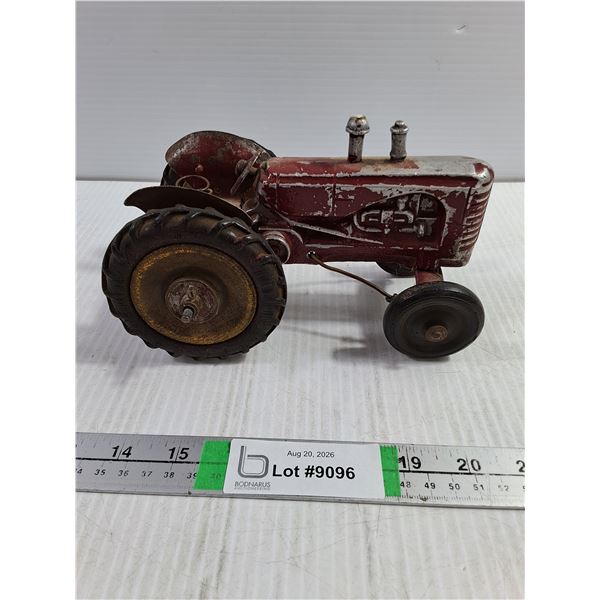 Vintage Red Cast Metal Toy Tractor-7.5" long