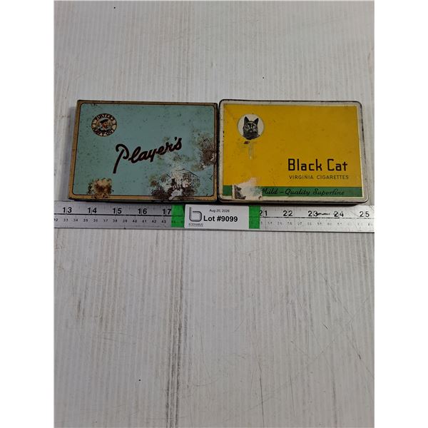 (2) Cigarette Tins-Player's and Black Cat