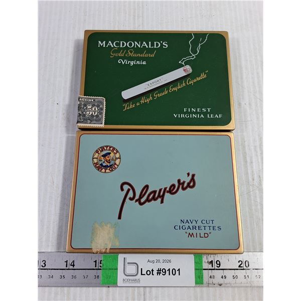 (2) Vintage Cigarette Tins-Player's and Macdonald's