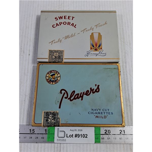 (2) Vintage Cigarette Tins-Player's and Sweet Caporal