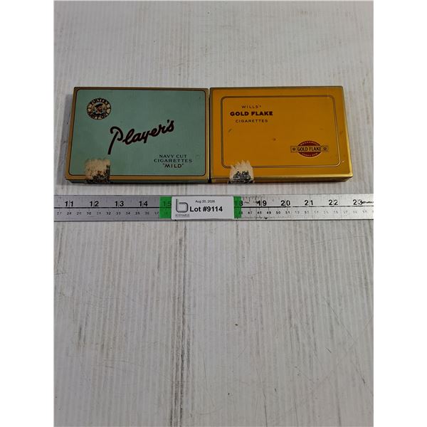 (2) Vintage Cigarette Tins-Player's and Gold Flake