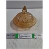Image 1 : Vintage Jeannette Glass Amber Butter Dish and Cover