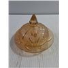 Image 2 : Vintage Jeannette Glass Amber Butter Dish and Cover