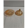 Image 3 : Vintage Jeannette Glass Amber Butter Dish and Cover