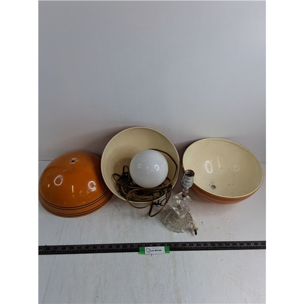 Vintage Set of 3 12" Light Fixtures - Untested, Table Lamp - Tested