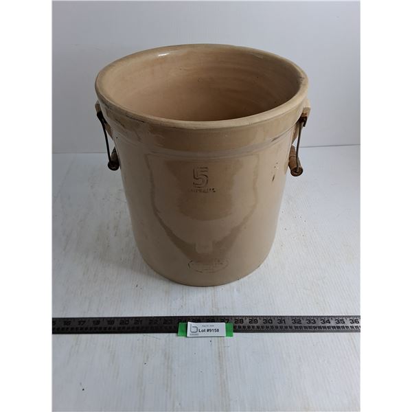 Medalta #5 Stoneware Crock - 14" High x 13" Diameter - Cannot Ship