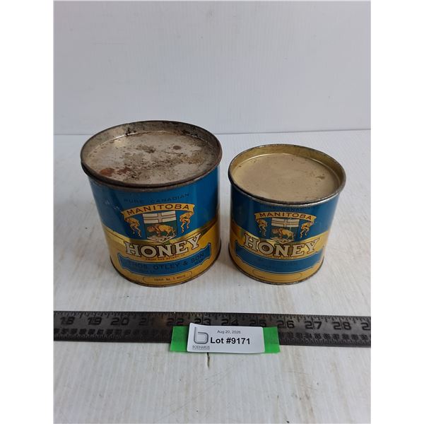 (2) Vintage Manitoba Honey Tins