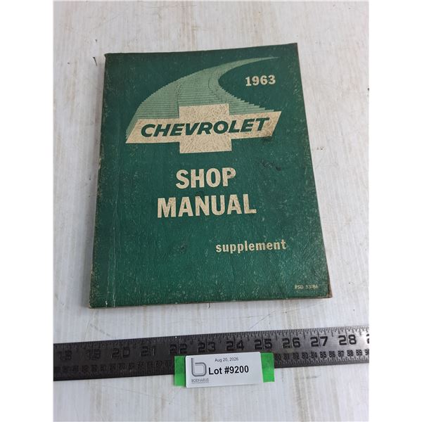 1963 Chevrolet Shop Manual Supplement