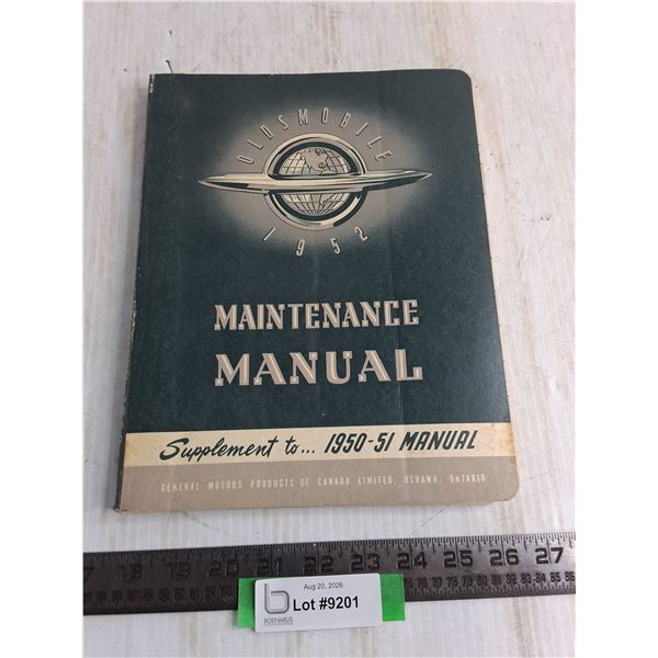 1952 Oldsmobile Maintenence Manual