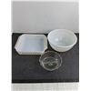 Image 2 : (2) Vintage Fire King Ovenware Dishes, Sterling Sectioned Bowl