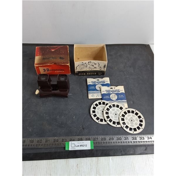 Vintage Viewmaster w/Assorted Slide Reels & Original Box