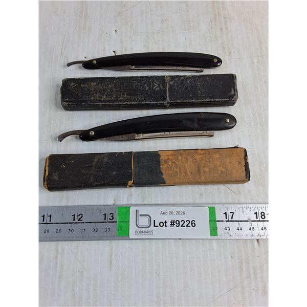 (2) Vintage Straight Razors in Original Box