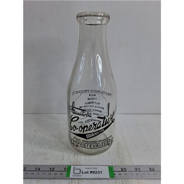 Vintage Manitoba Co-Operative Dairies Ltd. Glass Milk Bottle