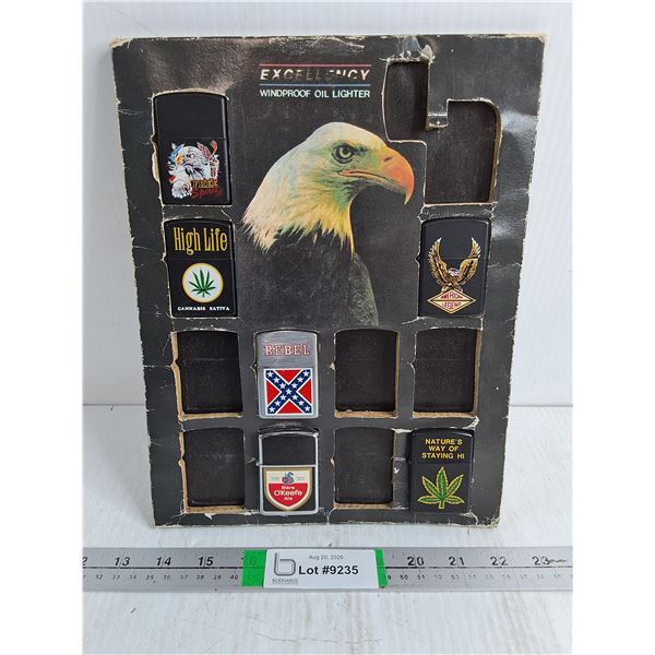(6) Butane Lighters in Store Display Case