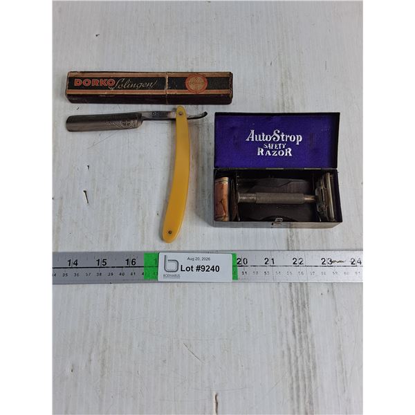 Vintage Dorko Straight Razor and Autostrop Safety Razor