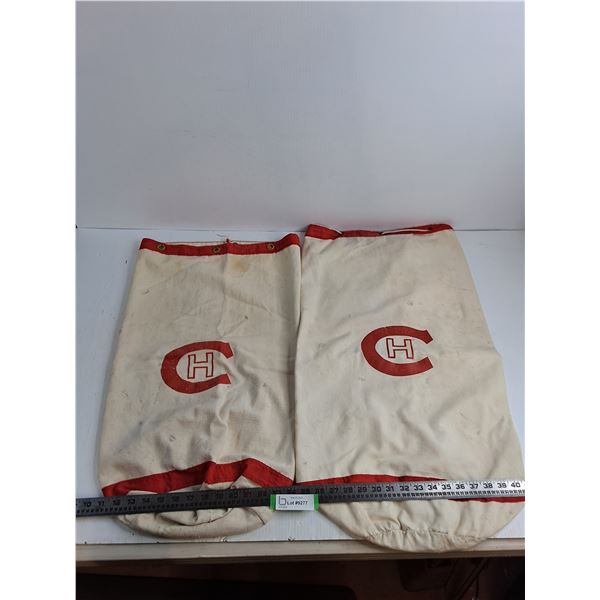 (2) Vintage Montreal Canadiens Hockey Equipment Sacks