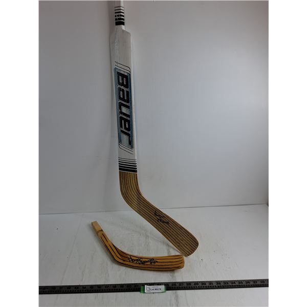 Bauer LH Goalie Stick, Easton LH Blade - Both Autographed by Manon Rheaume - Cannot Authenticate