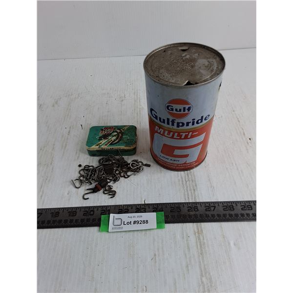 Gulf Multi G Motor Oil Tin, Rema Tin, Misc.