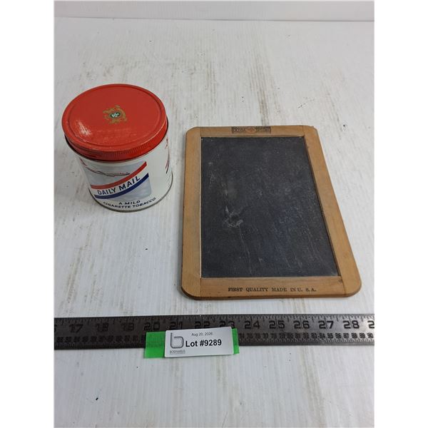 Vintage School Slate Board, Daily Mail Tobacco Tin