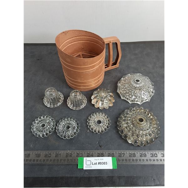 Vintage Glass Pieces for Table Lamps, Foley Flour Sifter