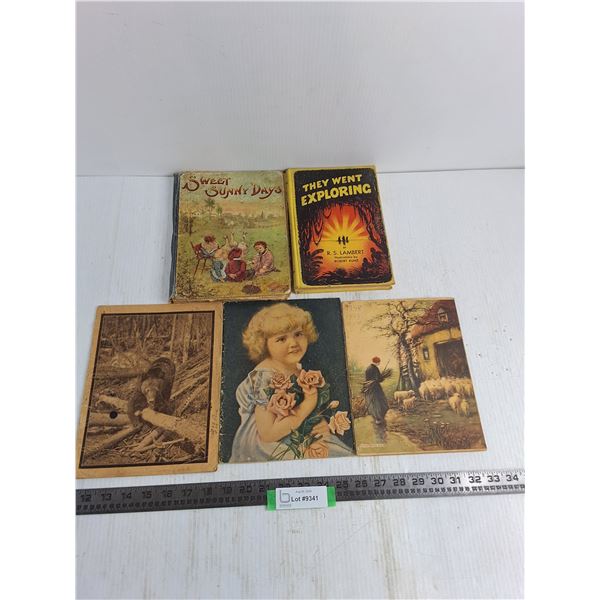 (5) Vintage School Story/Work Books