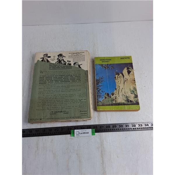 T. Eaton Fall & Winter Catalogue from 1919, Saskatoon Phone Book from 1975