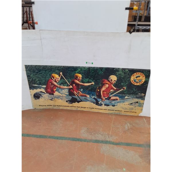 * Vintage Player's Tobacco Health Warning Advertisement Board - 70" x 30" - Pickup Only