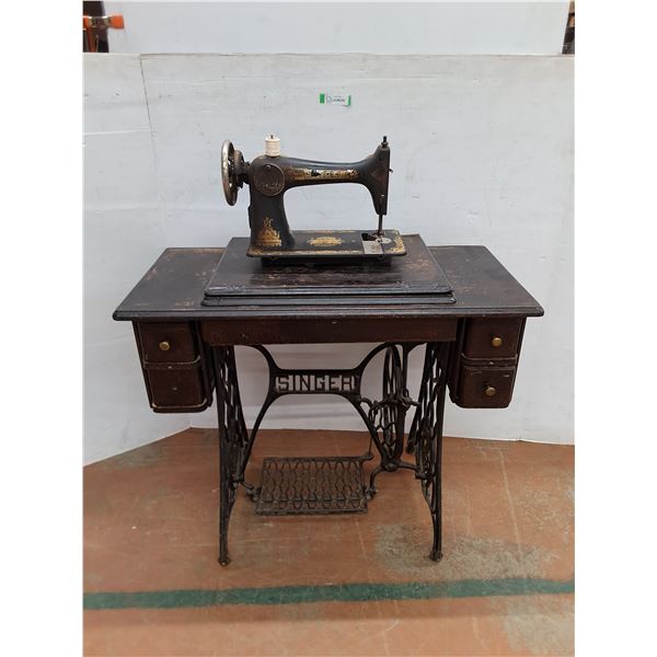 * Antique Singer Sewing Machine Station - Machine Not Anchored - Desk 36x18x30" - Pickup Only