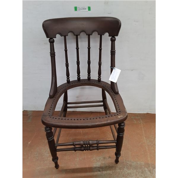 * Antique Walnut Gunstock Chair from 1880's - Needs Seat Recaned - 34" High x 18" Wide - Pickup Only