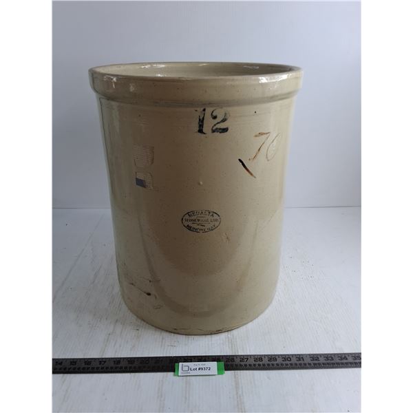 * Medalta #12 Stoneware Crock - 19" High x 15" Diameter - Pickup Only