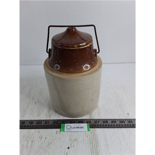 Vintage Stoneware Pickle Crock - Doesn't Seal - 10" High x 7" Diameter