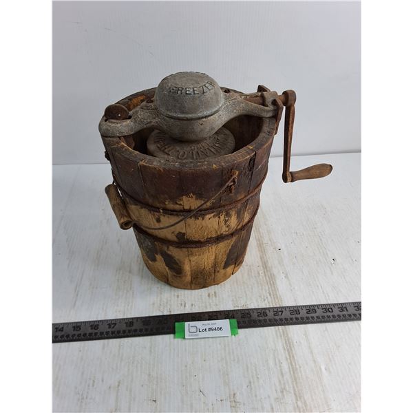 Antique Hand Crank Ice Cream Maker from 1893