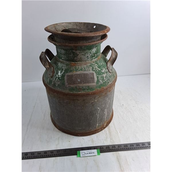 *Vintage Galvanized 17" Cream Can - Cannot Ship