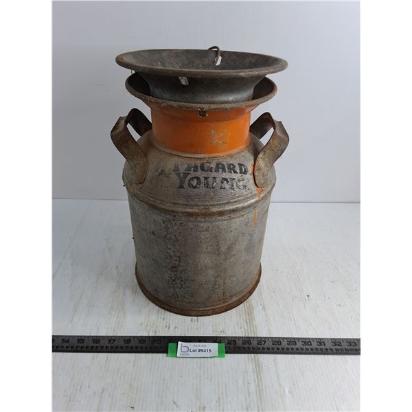 *Vintage 17" Galvanized Cream Can - Cannot Ship