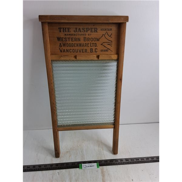 Antique "The Jasper - Western Broom & Woodenware Ltd." Wash Board - 24" x 12"