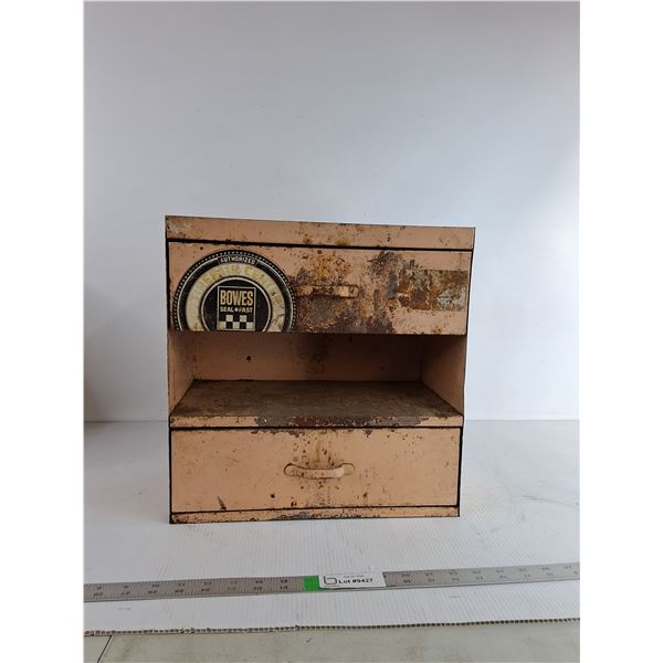 Vintage Bowes Seal Fast Tire Repair Dealer Display Cabinet 15"x8"x15" ( as is, cannot ship)