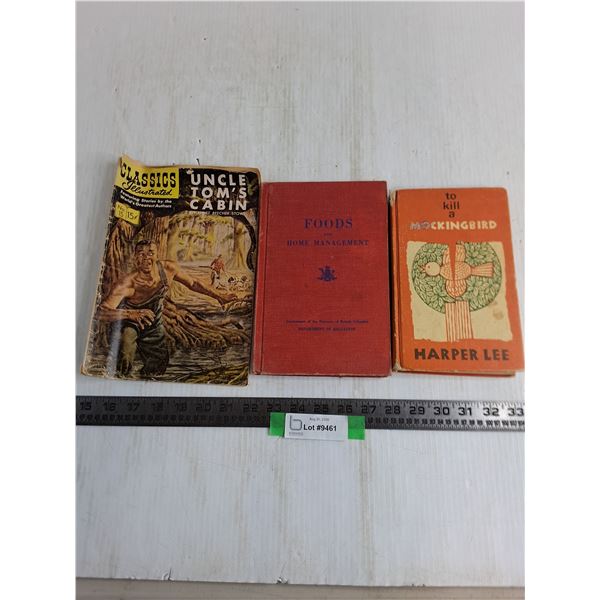 To Kill A Mockingbird, Uncle Tom's Cabin Comic, Foods & Home Management Book ( both as is)