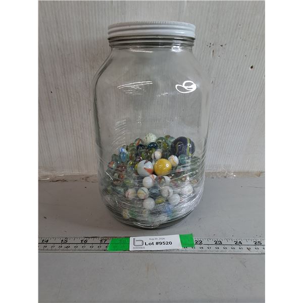 Glass Jar of Marbles 11"