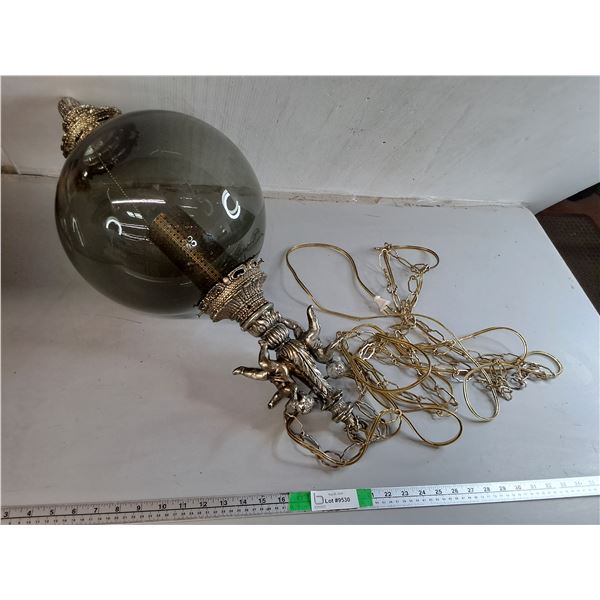 Hollywood Regency Hanging Lamp 28"- Powers On, Can't Ship