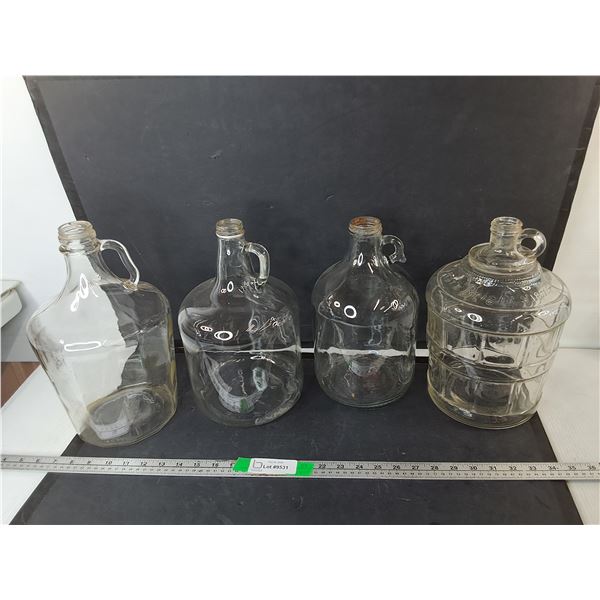 (4) Glass Jugs Up to 13", Can't Ship