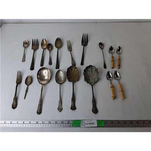 Silver Plated & Bamboo Ended Utensils