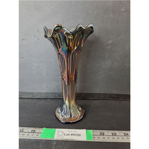 Fenton Diamond Blue Vase 8.75" Tall