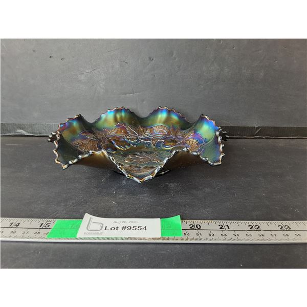 Northwood Three Fruits Carnival Glass Bowl 9" Diameter