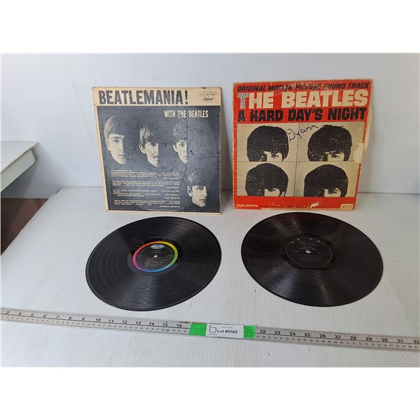 (2) Beatles Records- Beatlemania & A Hard Day's Night