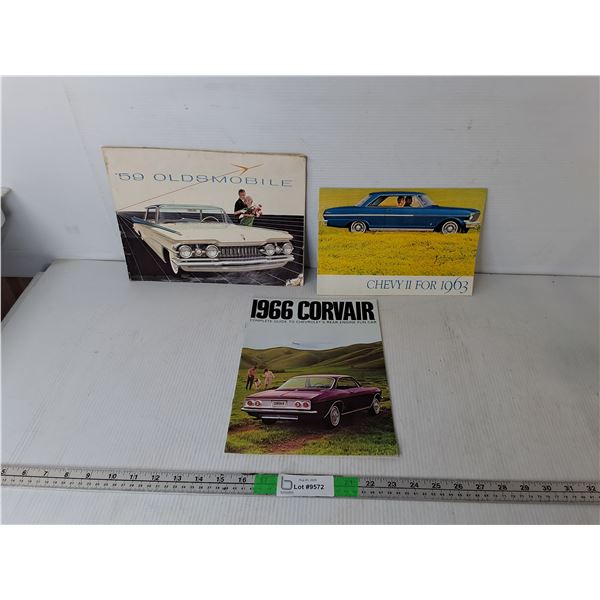 1959 Oldsmobile, '63 Chevy II & '66 Corvair Advertising Booklets