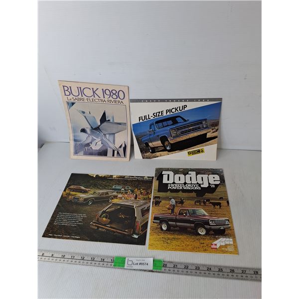 Buick 1980, Chevy Truck '86, '77 Ford Station Wagons & Dodge '78 Advertising Booklets